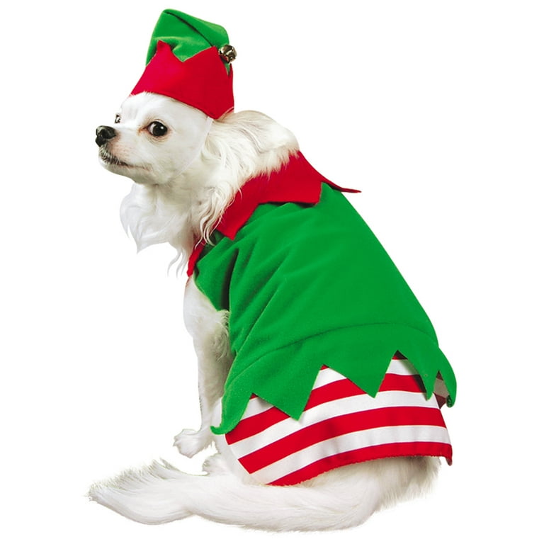 trying to replace a green loofa dog dressed as a Christmas elf