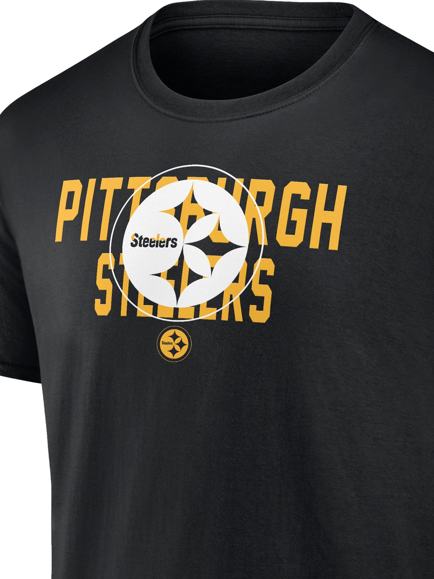 NFL Pittsburgh Steelers Men's Cotton Black Short Sleeve T-Shirt