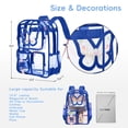 thumbnail image 3 of SANMADROLA Clear Backpack Heavy Duty Transparent Bookbag Teen Girlish Cute Bag Large Capacity See Through Backpacks Stadium Approved Daypack for Middle School College Sport/Travel, 3 of 8