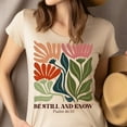 thumbnail image 4 of Christian Graphic T-Shirt Be Still and Know Psalm 46:10 for Women, White, Size S, 4 of 6