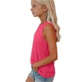 thumbnail image 4 of CCRFTGI Tank Tops for Girls Size 10-12 Sleeveless Summer Casual Girls Fashion Camisole Tops Comdy Loose Fit Crew Neck Tops Shirts Vermilion 12-13 Years, 4 of 5