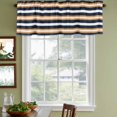 thumbnail image 4 of Orange Navy Blue Striped Valances for Windows, Decorative Rod Pocket Window Valance Curtains, Minimalist Farmhouse Lines Short Curtain Drapes for Kitchen/Bathroom/Living Room, 2 Panels, 42" W x 18" L, 4 of 8
