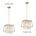 thumbnail image 3 of ZHLWIN Dining Room Light Fixture Farmhouse Chandelier Gold Metal Crystal Pendant Light for Kitchen Island Dining Room Living Room Flat and Inclined Ceiling (Trapezoid -11.81in), 3 of 7