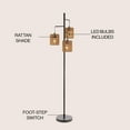 thumbnail image 4 of JONATHAN Y Isla 70.75" 3-Light Mid-Century Bohemian Metal/Rope LED Floor Lamp, Black/Natural, JYL1150A, 4 of 7