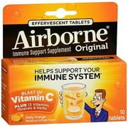 Airborne Original Vitamin C, Immune Support Supplement, Zesty Orange, 10 ct