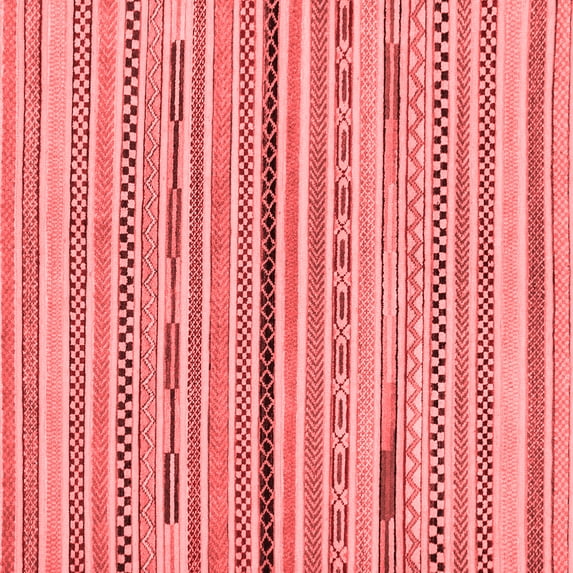 Ahgly Company Indoor Square Abstract Red Modern Area Rugs, 8' Square
