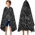 thumbnail image 3 of Math Equations Geometric Shapes Pattern Hooded Bath Towel，60"x35" for Ages 3 To 12 Kids, Quick Dry Lightweight Soft Microfiber Hood Beach Towel Cover Up for Kids, 3 of 7