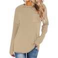 thumbnail image 2 of Fouhkni Long Sleeve Shirts for Women Crew Neck Casual Basic Tees Soft Loose Solid Color Fall Tops, 2 of 5