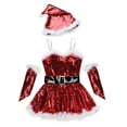 thumbnail image 4 of iEFiEL Kids Girls Shiny Sequins Christmas Party Dress Up Costume Ice Skating Dress Outfit, 4 of 7