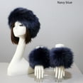 thumbnail image 5 of Conjunto de dos piezas de gorro y puños para otoño e invierno, cálido gorro de piel sintética con puños Mao de imitación de zorro, gorro de comercio exterior, 5 of 5