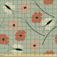 thumbnail image 2 of Ambesonne Floral Fabric by the Yard Upholstery, Simplistic Poppy Flowers, 1 Yard, Coral Sepia, 2 of 5