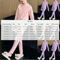thumbnail image 2 of Cethrio Girls Thermal Pajama Sets, Crew Neck Two Piece Long Sleeve Winter Sleepwear Loungewear Pink Size 10-12, 2 of 5