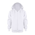 thumbnail image 2 of FINALGANG Teen Girls V Neck Full Zip Up Hooded Jacket With Dual Side Pockets Spring Regular Fit Solid Loose Casual Outerwear Top For Teenagers Classic Top White 4-5 Years, 2 of 5
