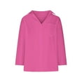 thumbnail image 4 of Bowake Women's Button down Shirts Lapel Long Sleeve Casual Comfy Ladies Work Office Fall Spring Blouse Tees, 4 of 7