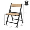thumbnail image 4 of JONATHAN Y Kiawah Coastal Modern Woven Seagrass Teak Wood Folding Chair, Black (Set of 2), FLD1002C-SET2, 4 of 6