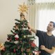thumbnail image 2 of Navidad oro plata brillo árbol superior decoraciones árbol estrella noche lámpara hogar DIY, 2 of 4