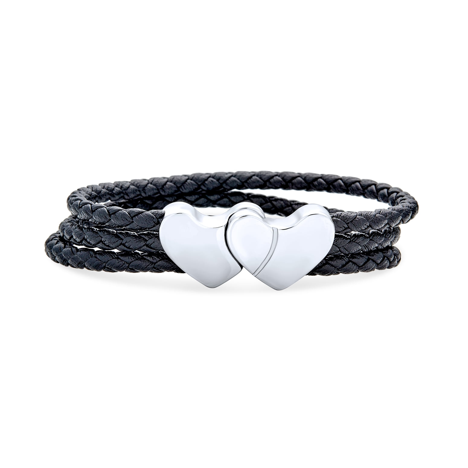 Tan 3mm Leather single or double Bracelet Heart Shape Clasp Add Beads on 