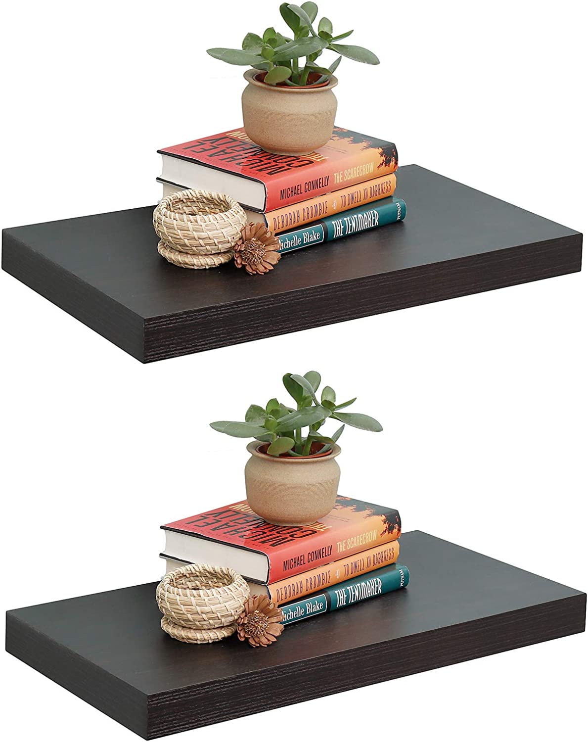 12 Inches Deep 24 Inches Long Floating Wall Shelves 2 Pack ,Wall