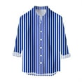 thumbnail image 3 of Conairie Mens Button Down Shirts Stripe Collar Casual Loose Shirt Long Sleeve Dress Blouse Blue XXL, 3 of 3