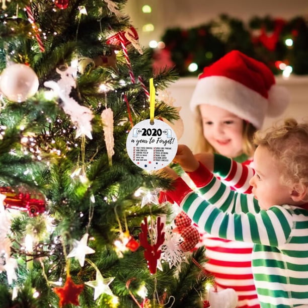 Adornos colgantes navideños de PVC con formas | Decoraciones para el árbol de Navidad 2020 | Regalos divertidos de recuerdo para familiares, amigos, mamá, papá, hijo, hija, hermana | Regalos de