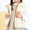 thumbnail image 5 of Chaleco acolchado cálido con capucha para niñas y niños, ropa de abrigo, chaleco aislante suave, 5 of 5