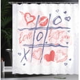 thumbnail image 4 of Ambesonne Valentines Day Shower Curtain, Xoxo Game with Lips, 69"Wx84"L, Blue Red and White, 4 of 5