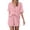 Pink, variant on Womens Pajama Sets 2 piece Summer 100% Cotton Short Sleeve Button Down Top & Shorts