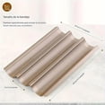 thumbnail image 2 of Molde perforado antiadherente para baguettes - Molde para pan francés con 3 cavidades, ideal para horno tostador, molde para hornear y panaderos - Superficie antiadherente duradera, 2 of 4