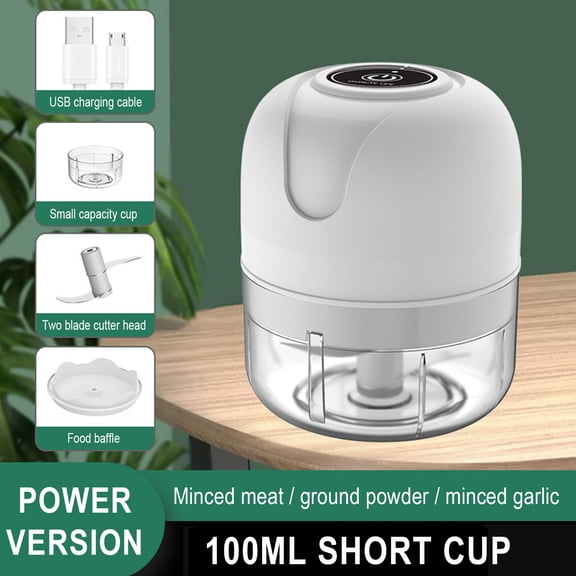 VALSEEL 100ml Capacity Electric Garlic Chopper Food Portable Garlic Masher Mincer Press, Wireless Food Processo