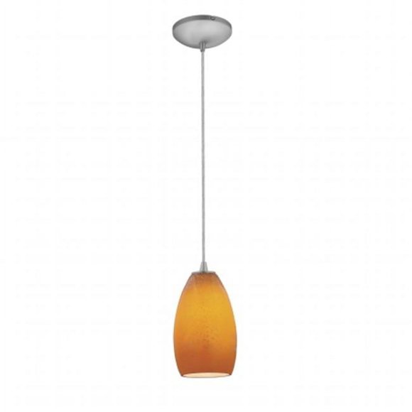 Sydney Inari Silk 28012-1C-BS-MYA One Light Pendant- Sydney Inari Silk- Brushed Steel- Maya