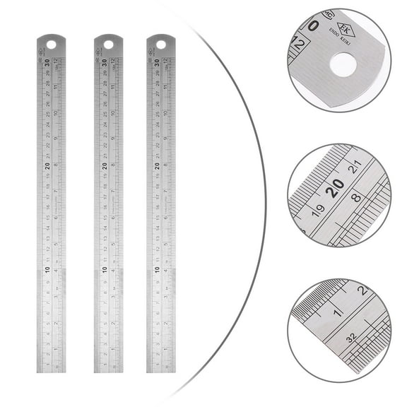 ADDHAT 3Set Measuring Ruler for Baking in Stainless Steel for Home Use