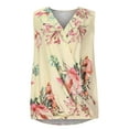 thumbnail image 3 of USSUMA Womens Summer Tops Twist Front Wrap Tank Top T-Shirts for Women Trendy Floral Print Slings Blouses Tops Dressy Casual V Neck Tunic Plus Size Shirts for Female, 3 of 7
