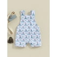 thumbnail image 2 of Bslissey Newborn Baby Girls Easter Straps Rompers Sleeveless Cute Bunny Flower Print Tank Tops Jumpsuit Infant Toddler Cute Daily Overalls Bodysuit 0-24 Months, 2 of 8