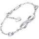 thumbnail image 2 of Pulsera para mujer de plata de ley 925 con símbolo de amor infinito, pulsera ajustable, regalo para el día de Navidad (1 plata), 2 of 5
