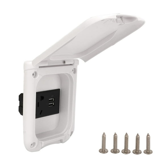 Outdoor Electrical Receptacle Panel,RV Power Outlet Box RV Panel Outlet RV Parts Sturdy Construction