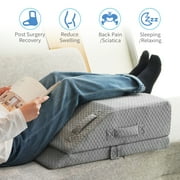KingPavonini Adjustable Leg Elevation Pillows for Swelling, Cooling Gel Memory Foam Wedge Pillows for after Surgery, Sciatica Back Knee Hip Ankles Pain Relief