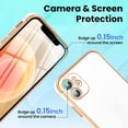 thumbnail image 2 of for iPhone 11 Case Slim Luxury Edge Plating Phone Case with Diamond Ring Holder for Women Girls,Soft TPU Shockproof Bumper Case for iPhone 11 6.1-inch,White, 2 of 12