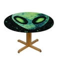 thumbnail image 3 of Patifu Alien Heads Stars Space Art Round Tablecloth 100% Polyester Stain-Resistant Table Cloth for Indoor and Outdoor Use Restaurants Weddings Parties 46"-50, 3 of 8