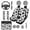 Cow print, variant on HUIACONG Watercolor Flowers Seat Covers for Cars for Women Full Set Cute Car Accessories Seat Covers with Steering Wheel Cover Seat Belt Pads Arm Rest Cover Coasters Headrest Cover Keychain 14 Pcs