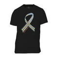 thumbnail image 1 of Autism Awareness Ribbon Mens Short-Sleeve T-Shirt - Black - Large, 1 of 1