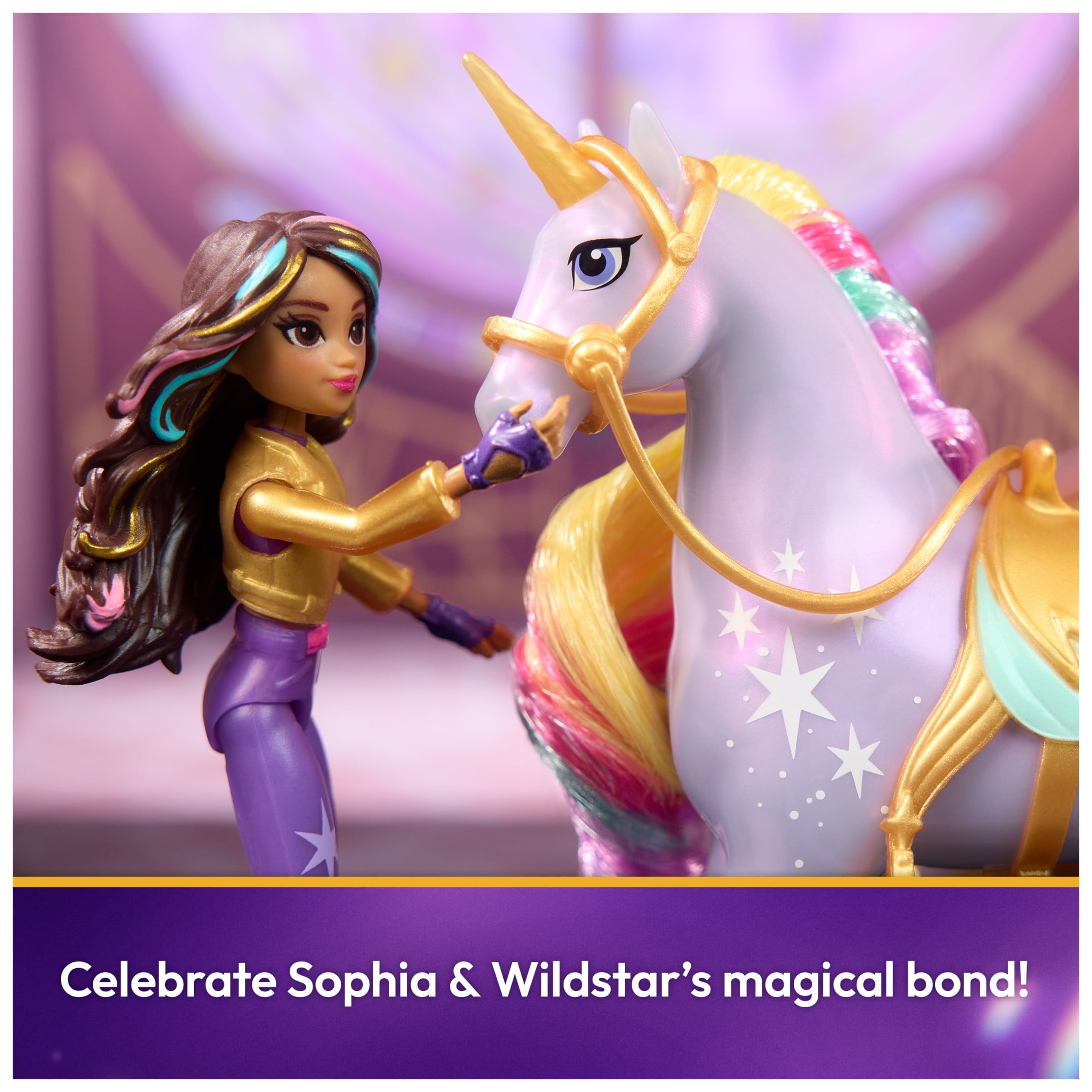 Unicorn Academy, Sophia & Wildstar with 2 Riding Accessories, Toys for Girls Ages 4+
