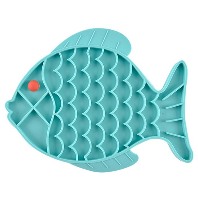 Pet Lick Pad Paw Fish Anti-choking Kitten Distraction Mat Puppy Slow Feeder Pad