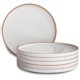 thumbnail image 1 of Mora Juego de 6 platos llanos de porcelana de 10,5 pulgadas, aptos para microondas, horno y lavavajillas, resistentes a los arañazos, color blanco vainilla, 1 of 8
