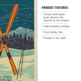 thumbnail image 3 of Snoqualmie Pass, Washington, Crossed Skis, Letterpress Birch Wood Wall Sign (12x18 Rustic Home Decor, Ready to Hang Art), 3 of 5
