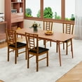 thumbnail image 2 of Gymax Wood Dining Chairs Set of 4 w/Rubber Wood Frame Padded Seat Slatted Backrest Walnut, 2 of 10