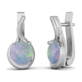 thumbnail image 2 of Boucles d'Oreilles Clous à Verrou Anglais en Opale Ronde 5 mm Argent 925 Bijoux pour Femme, 2 of 4
