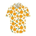 thumbnail image 4 of Iugvhana Men's Hawaiian Shirt Short Sleeve Casual Summer Beach Aloha Shirt Fruit Floral Button Down Tropical Hawaii Shirts Orange#2 L, 4 of 5