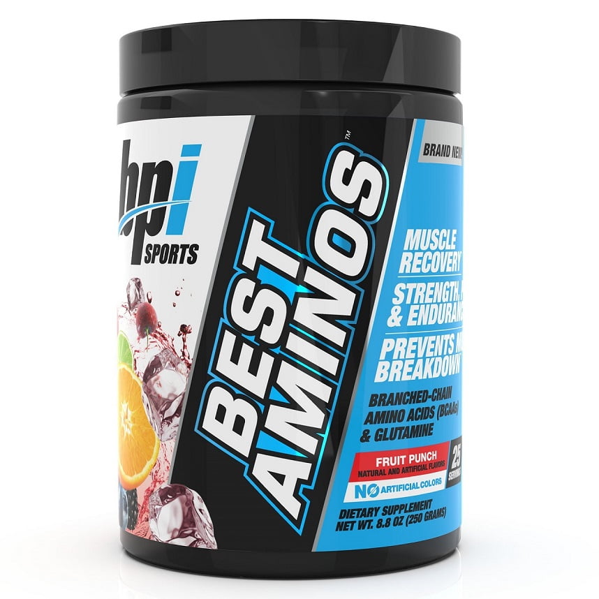 BPI Sports BCAA Glutamine Amino Acid Supplements, Recovery Powder, Fruit Punch, 10 g Per Serving, 8.8 oz