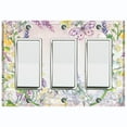 thumbnail image 1 of Metal Light Switch Plate Cover Mystical Floral Butterfly Garden Sketch FLW118, 1 of 13