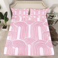 thumbnail image 2 of Manfei Pink Lines Bed Sheets,Modern Geometric Stripe King Sheets,Abstract Minimalist Art Sheet Set For Girls,Luxury Bedroom Decor,4 Pieces, 2 of 7